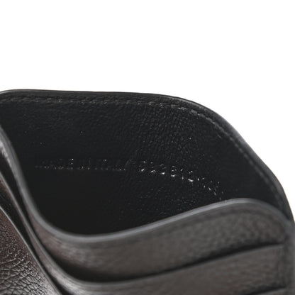 Balenciaga Grained Calfskin Logo Cash Rounded Card Holder Black White 7 of 8