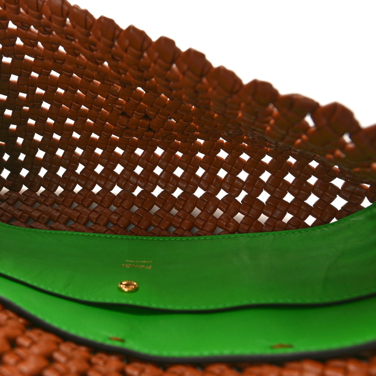 Nappa FF Woven Baguette Cuoio Tomatillo