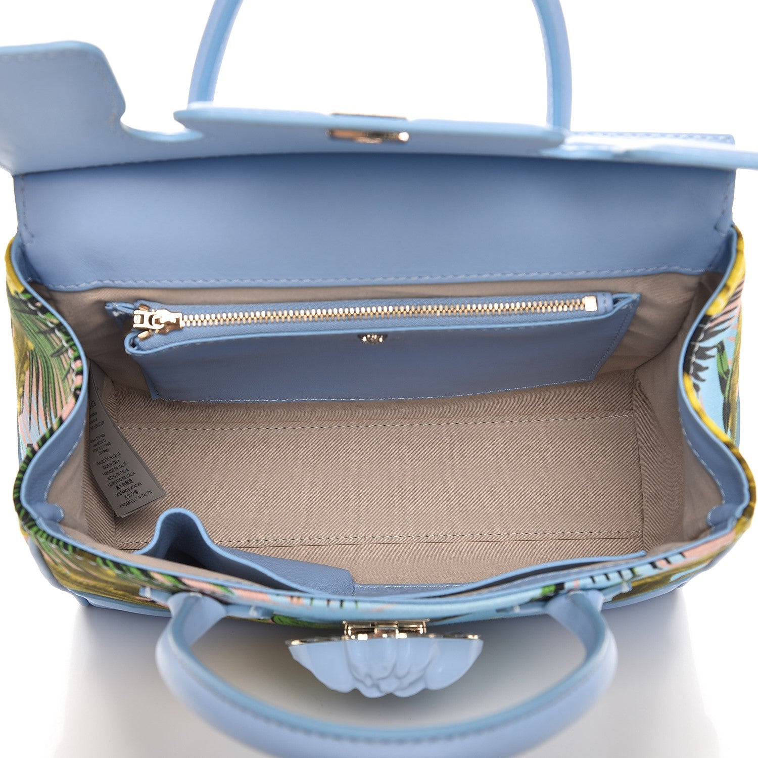 Versace Calfskin Canvas Medium Palazzo Empire Bag Desert Palm 8 of 10