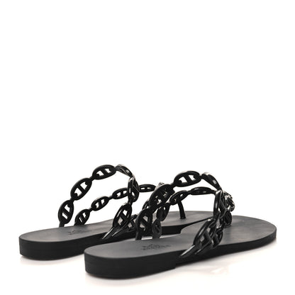 Hermes Rubber Chaine d'Ancre Island Sandals 37 Black 4 of 9