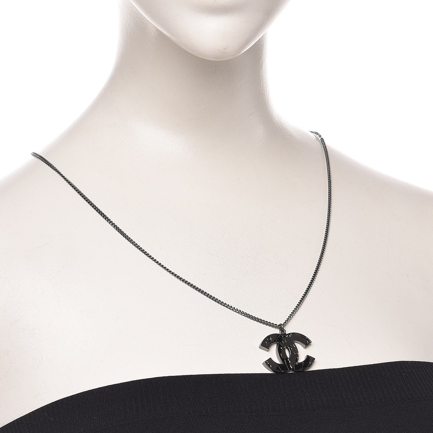 Ruthenium Globe CC Pendant Necklace Dark Silver