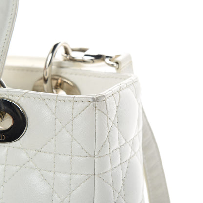Christian Dior Lambskin Cannage Medium Lady Dior White 13 of 16
