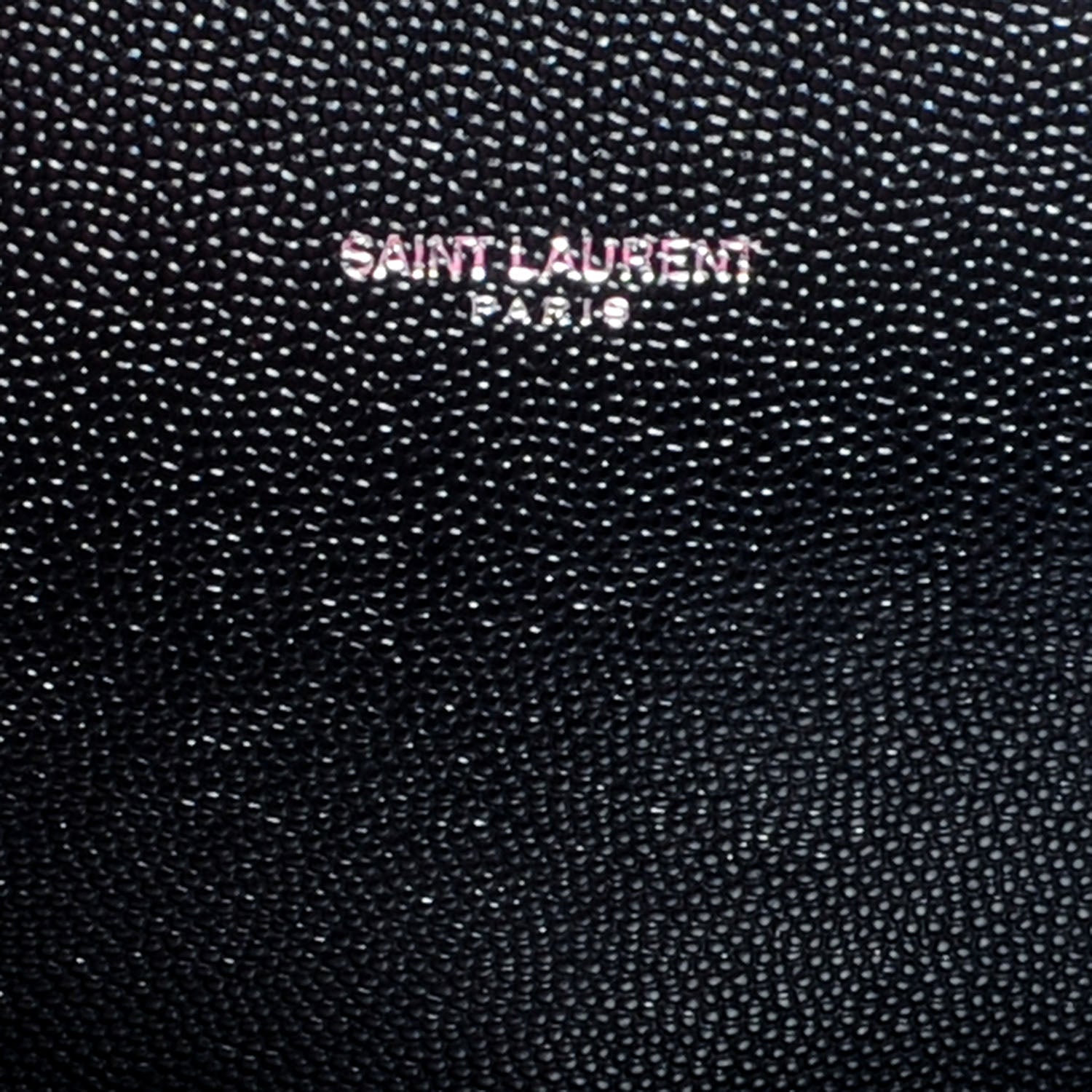 Saint Laurent Grain de Poudre Matelasse Studded Large Monogram Satchel Black 7 of 9
