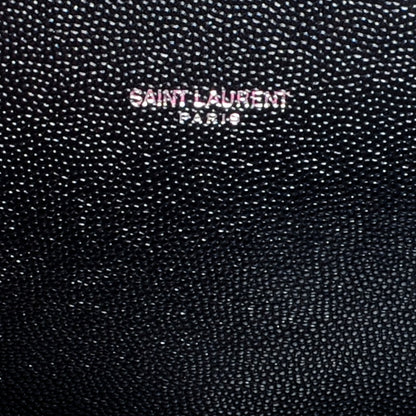 Saint Laurent Grain de Poudre Matelasse Studded Large Monogram Satchel Black 7 of 9