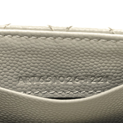 Saint Laurent Grain De Poudre Textured Mixed Matelasse Triquilt Small Monogram Envelope Wallet Blanc Vintage 7 of 9