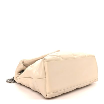 Saint Laurent Lambskin Quilted Medium Loulou Puffer Monogram Chain Satchel Crema Soft 4 of 10