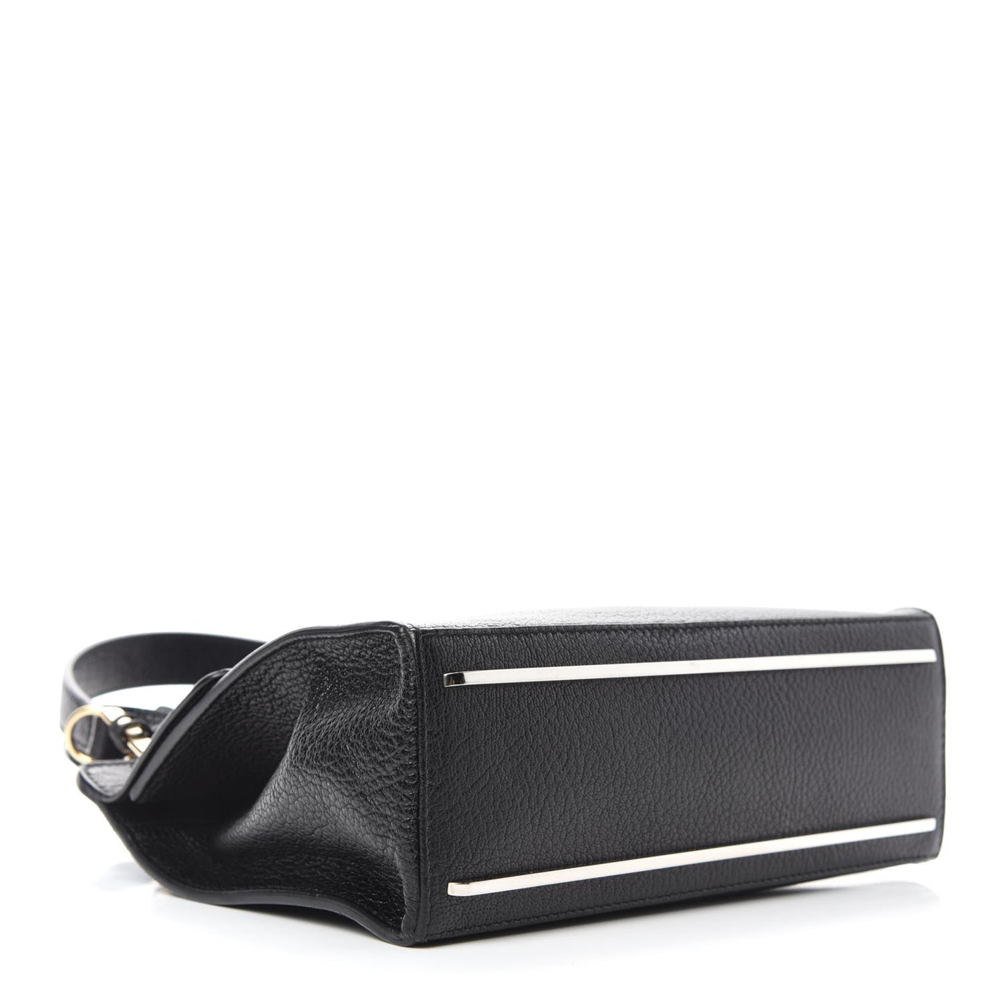 Calfskin Ostrich Trimmed Le Dix Cartable S Bag Black