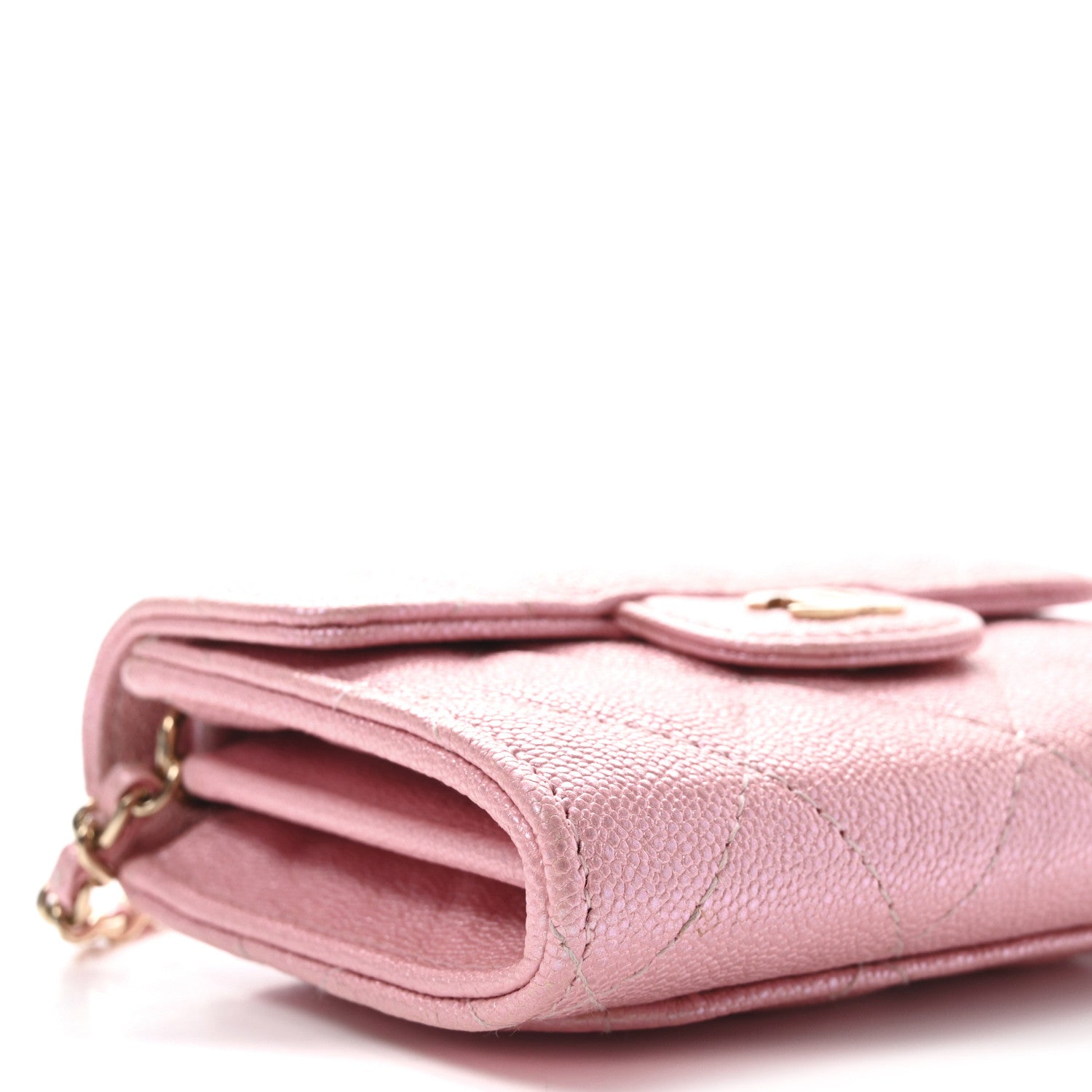Chanel Iridescent Caviar Quilted Flap Card Holder On Chain Pink 10 of 11