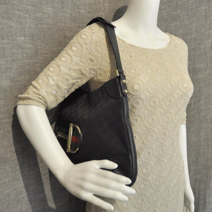 Gucci Monogram Web Hasler Hobo Black 2 of 9