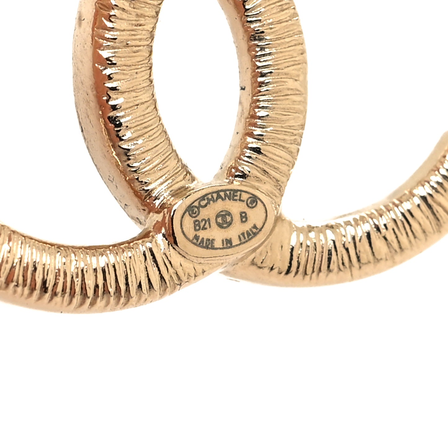 Crystal Large CC Earrings Gold