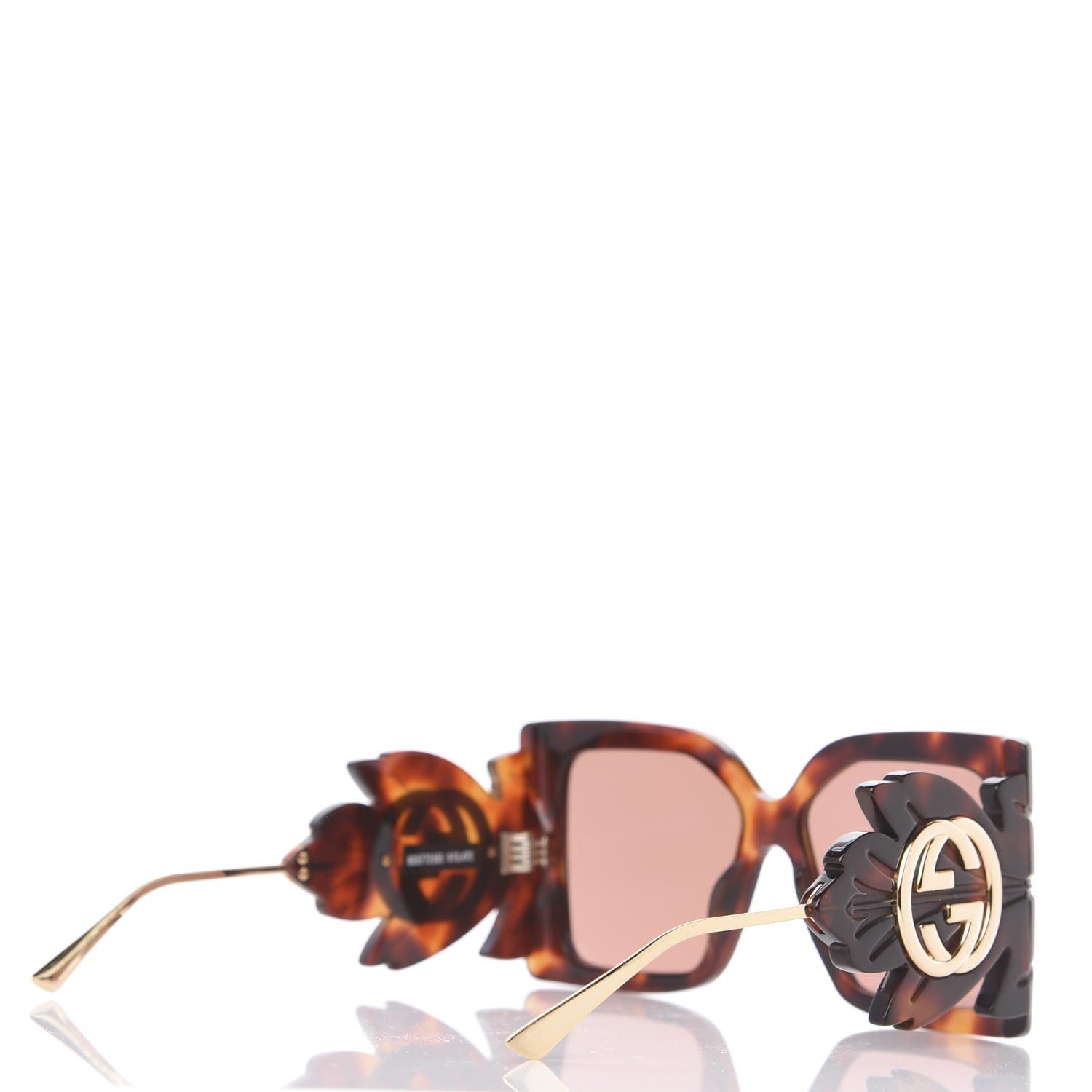 Gucci Acetate Square Frame Wing Sunglasses GG0535S Havana 4 of 7