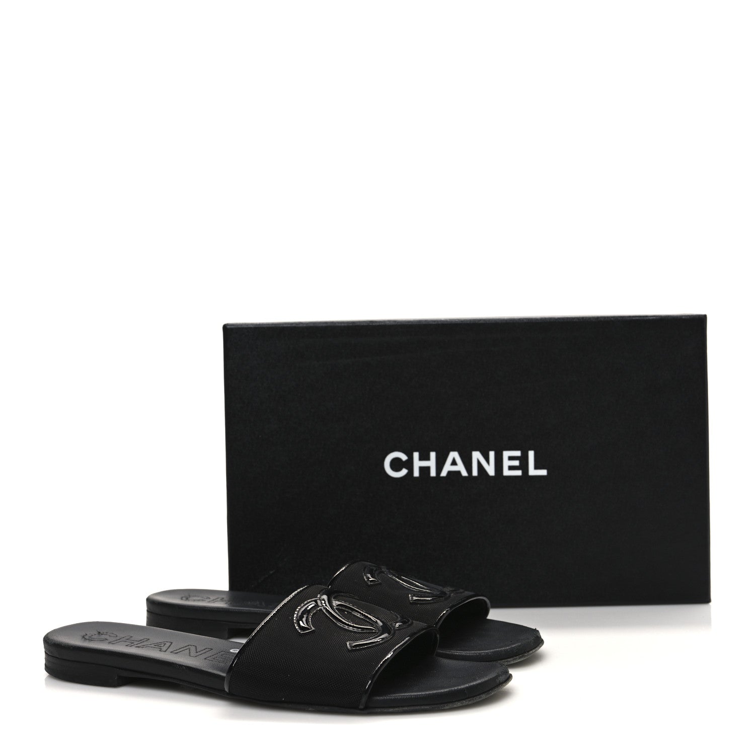 Chanel Mesh Patent Calfskin CC Mules 36.5 Black 12 of 12