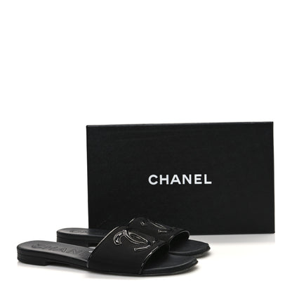 Chanel Mesh Patent Calfskin CC Mules 36.5 Black 12 of 12