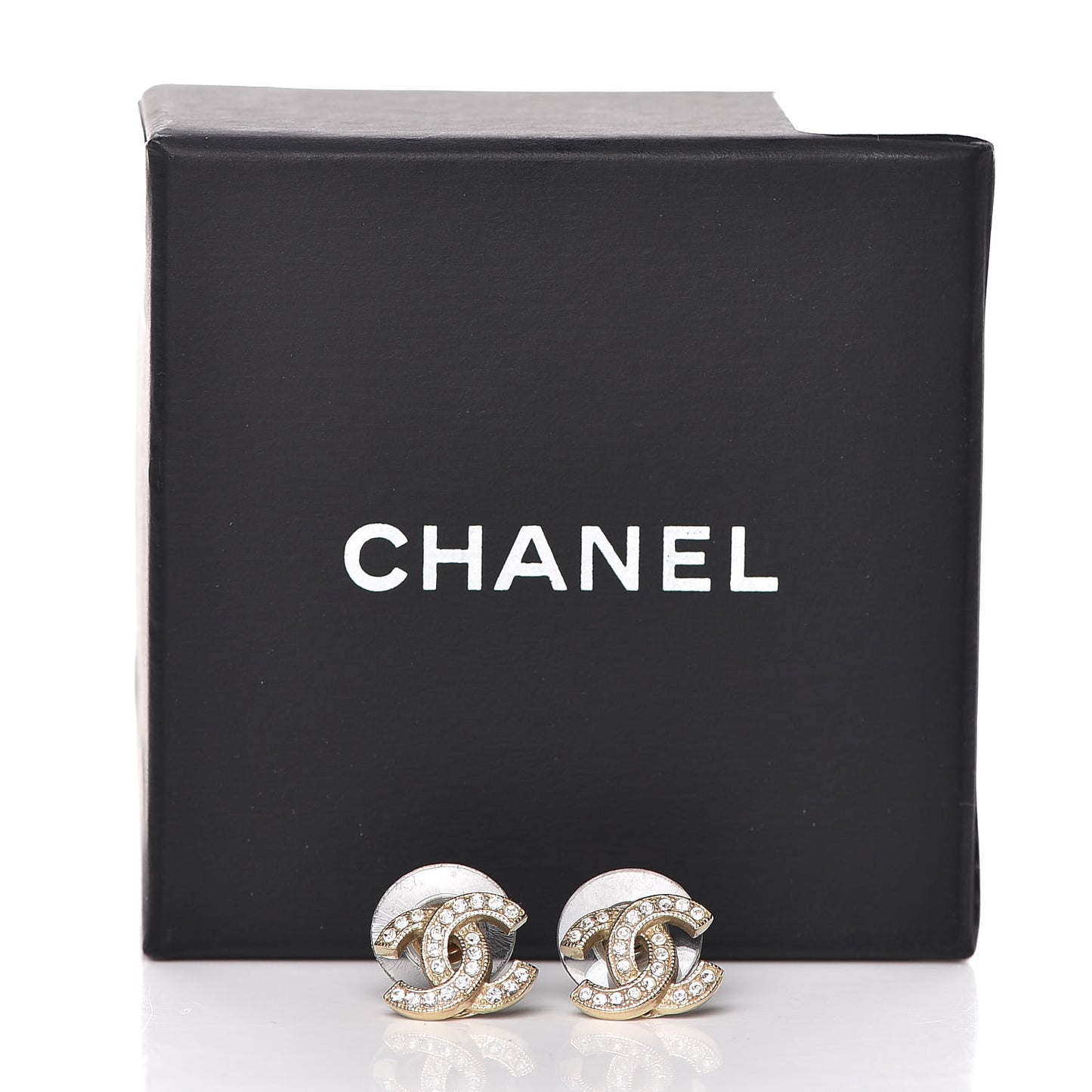 Crystal CC Earrings Light Gold