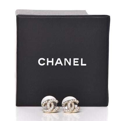 Chanel Crystal CC Earrings Light Gold 6 of 6