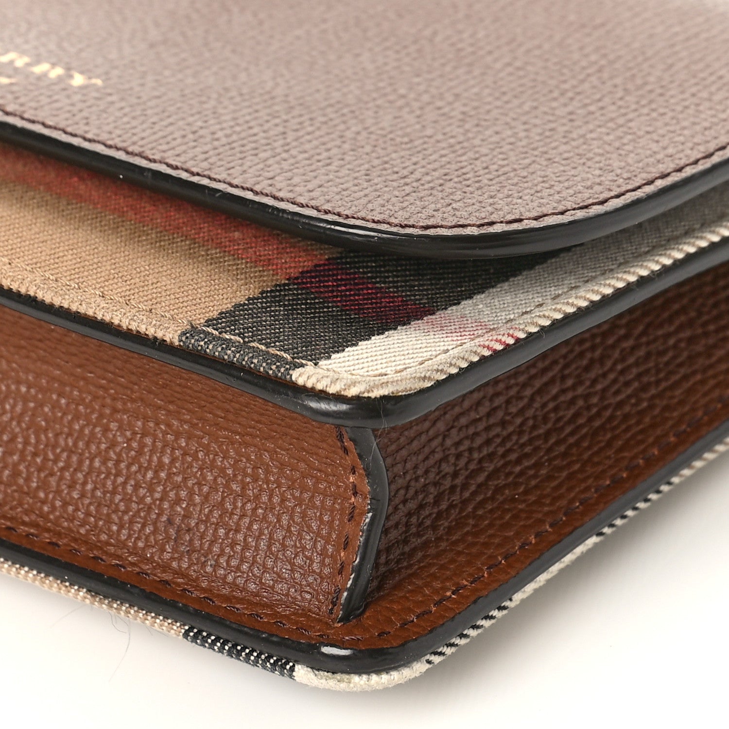 Burberry Derby Calfskin House Check Mini Hampshire Crossbody Tan 8 of 12