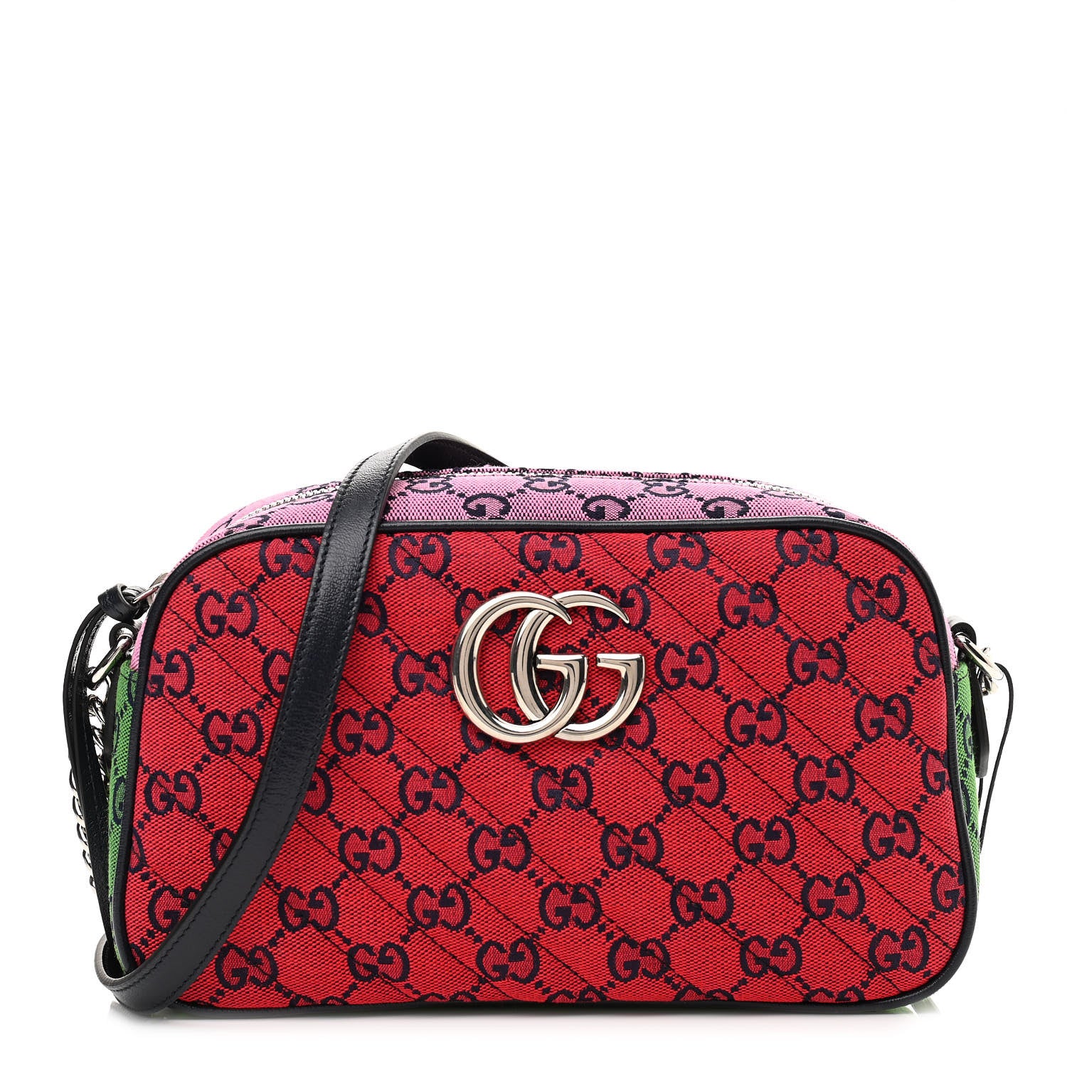 Gucci Monogram Multicolor Matelasse Diagonal Small GG Marmont Chain Shoulder Bag Red Blue Yellow Green Pink 1 of 11