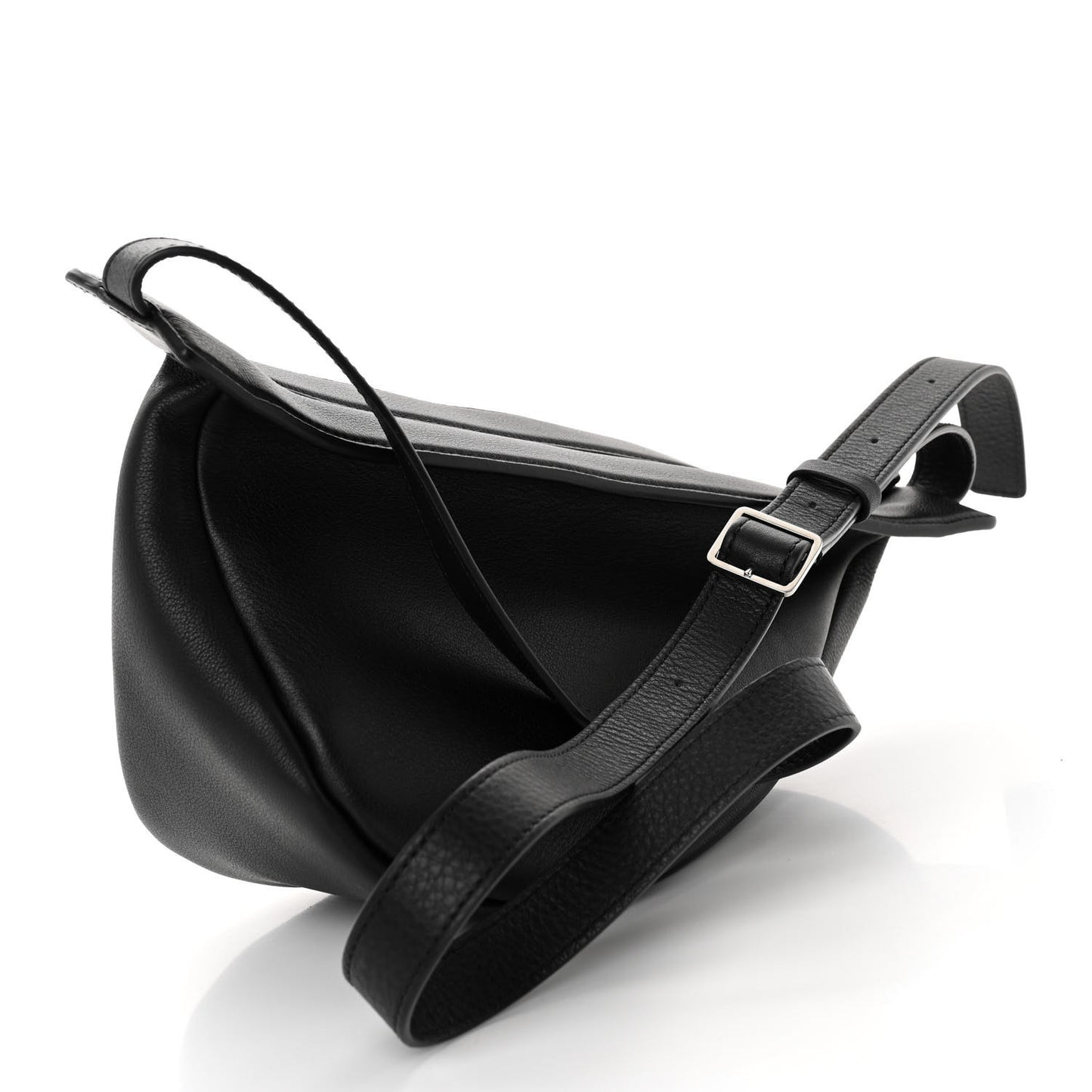 Smooth Calfskin Small Slouchy Banana Bag Black