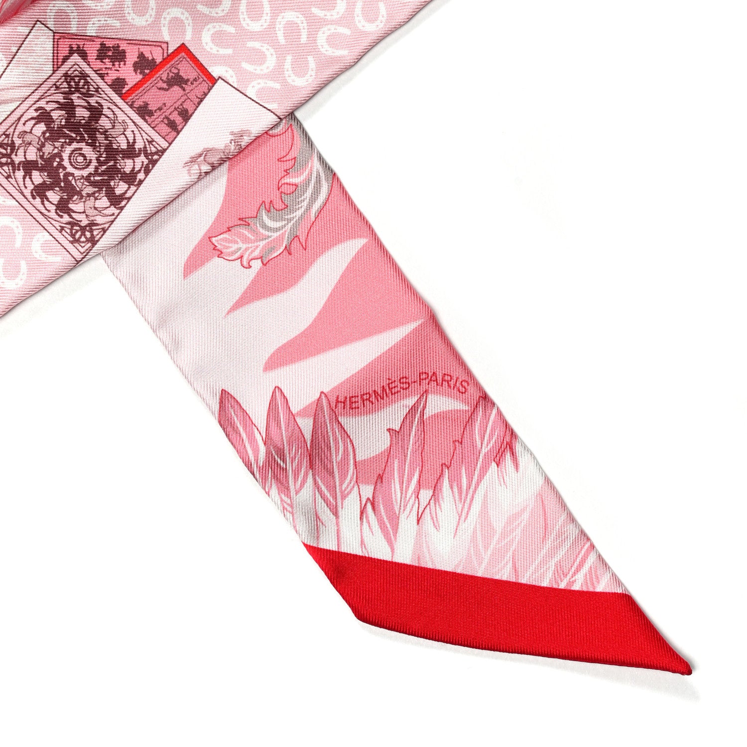 Hermes Silk Cheval Phoenix Twilly Grenadine Rose Gris 3 of 3