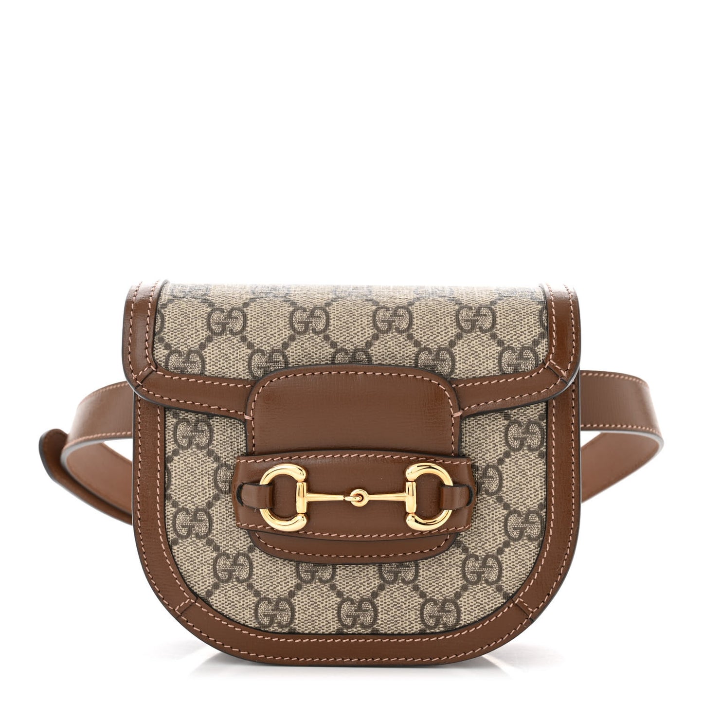 GG Supreme Monogram Horsebit 1955 Belt Bag Beige Brown Sugar
