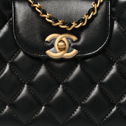 Chanel Shiny Aged Calfskin Quilted Nano Kelly Shopper Black 8 of 11