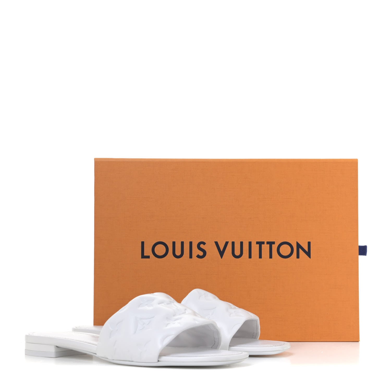 Louis Vuitton Lambskin Embossed Monogram Revival Flat Mules 40 White 21 of 21