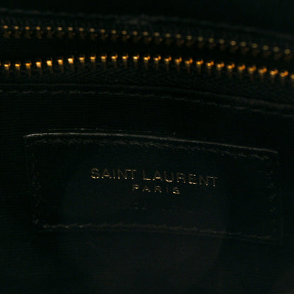 Saint Laurent Lambskin Quilted Toy Loulou Puffer Monogram Chain Satchel Black 6 of 10