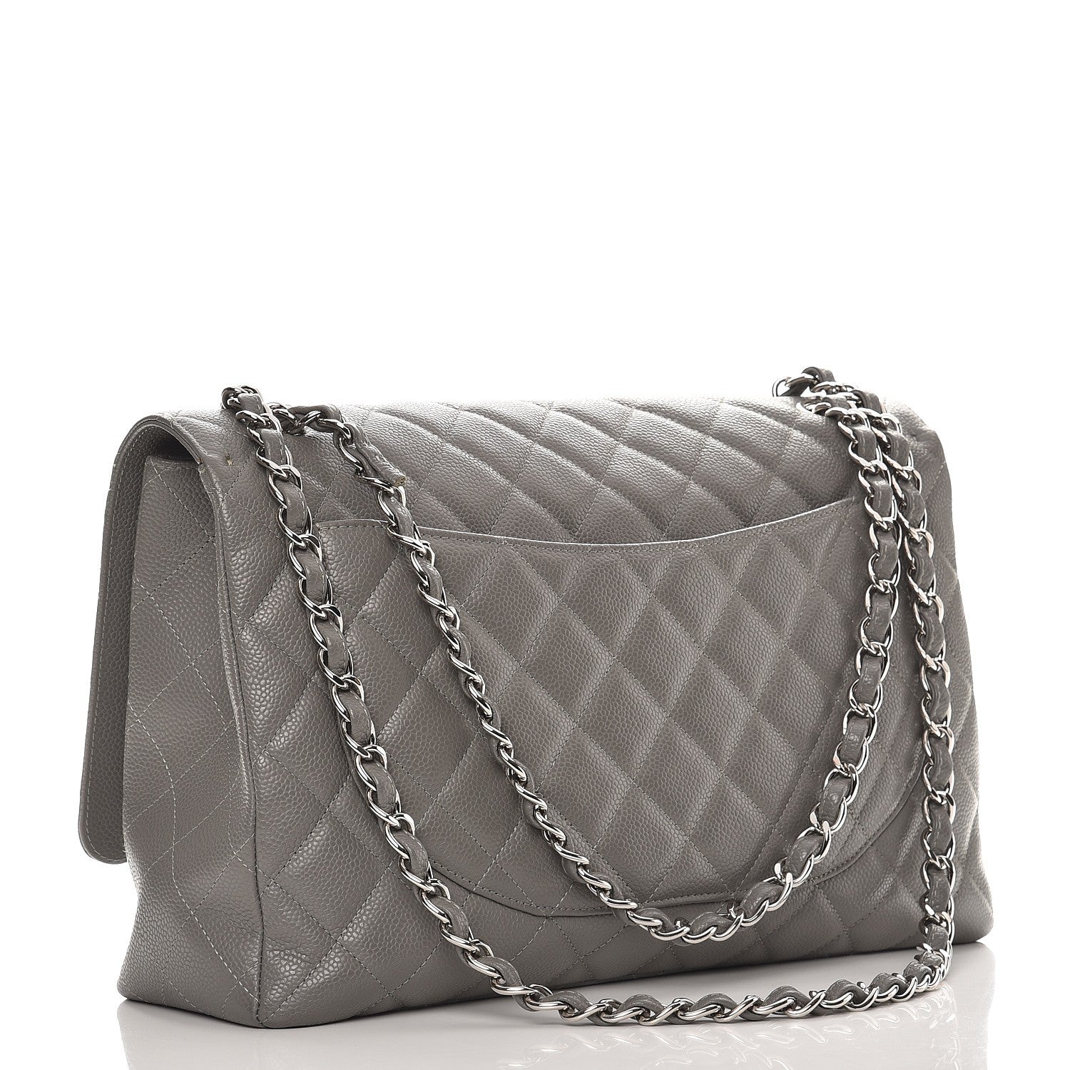 Chanel Caviar Quilted Maxi Single Flap Grey 4 of 14