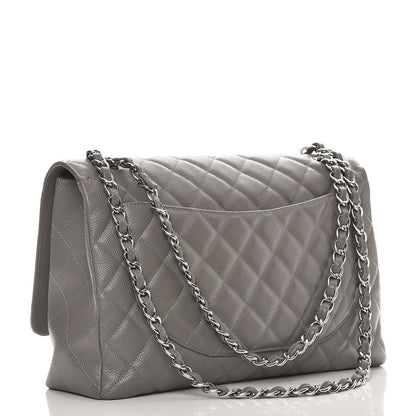 Chanel Caviar Quilted Maxi Single Flap Grey 4 of 14