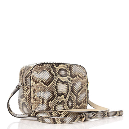Gucci Python Small Soho Disco Bag Off White Nut Brown Beige 3 of 7