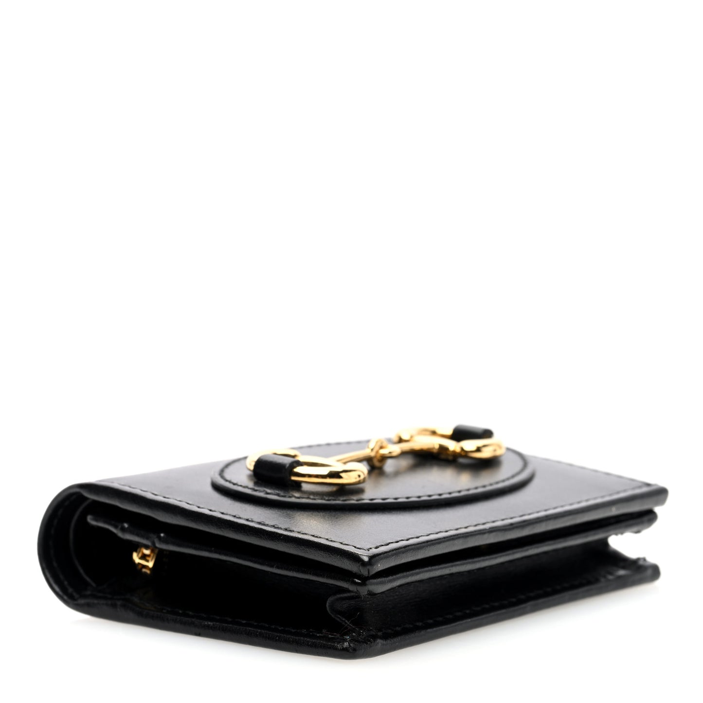 Boarded Plutone Calfskin Horsebit 1955 Card Case Wallet Black