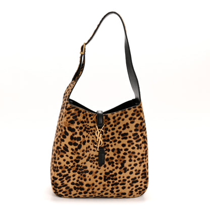 Saint Laurent Pony Hair Calfskin Leopard Print Small Le 5 A 7 Soft Hobo 1 of 12