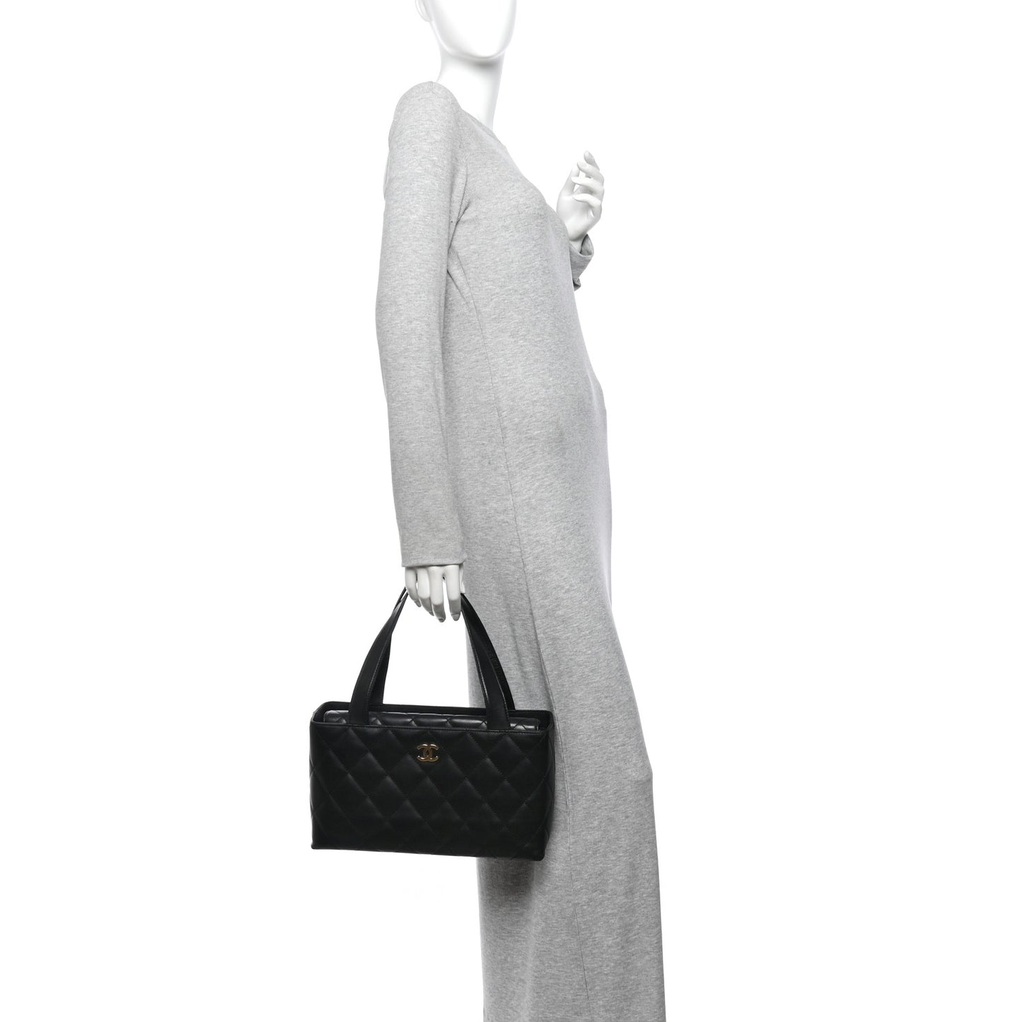 Lambskin Quilted Shoulder Bag Black Black