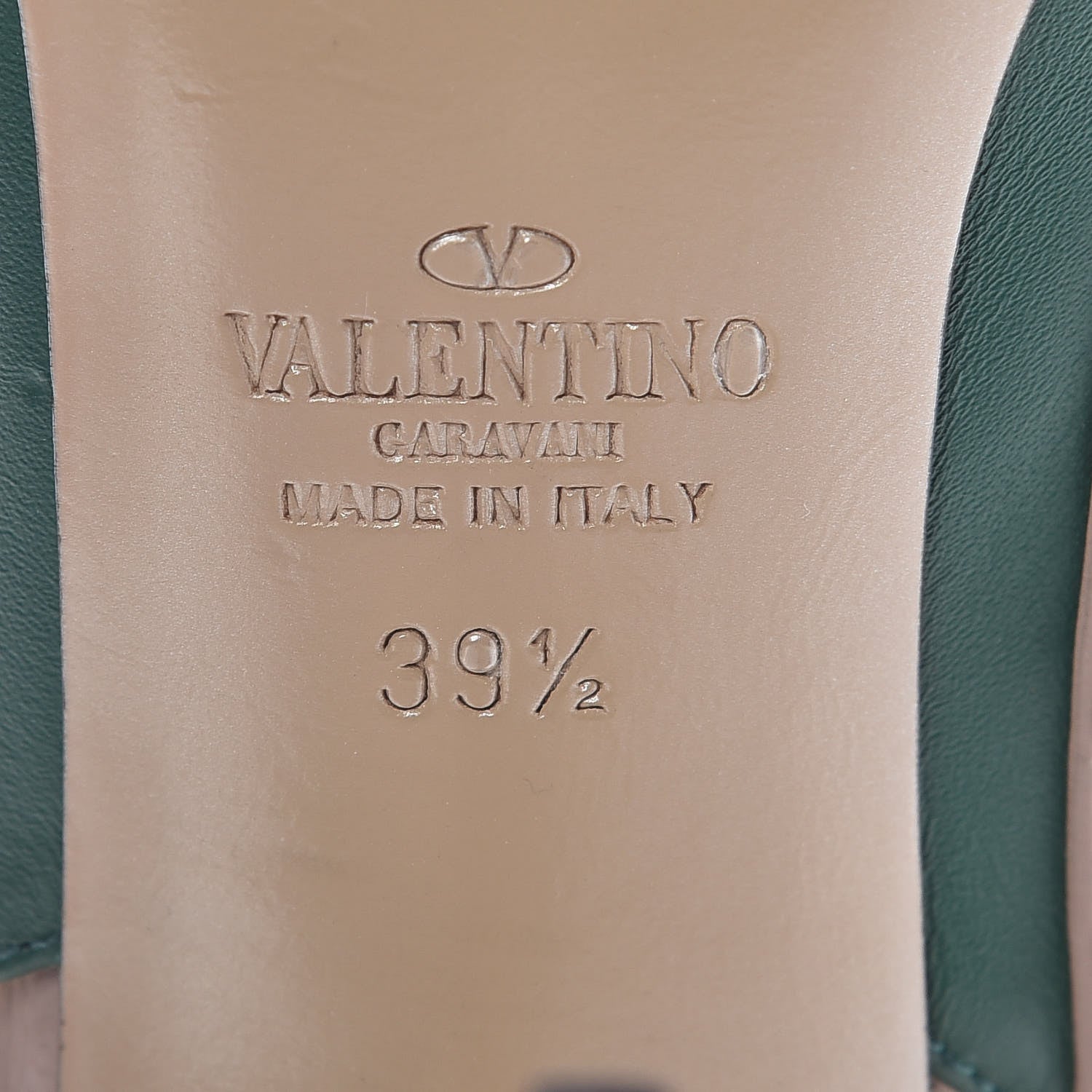 Valentino Garavani Calfskin Nappa Rockstud Ankle Strap 100mm Pumps 39.5 Smeraldo Poudre 6 of 9