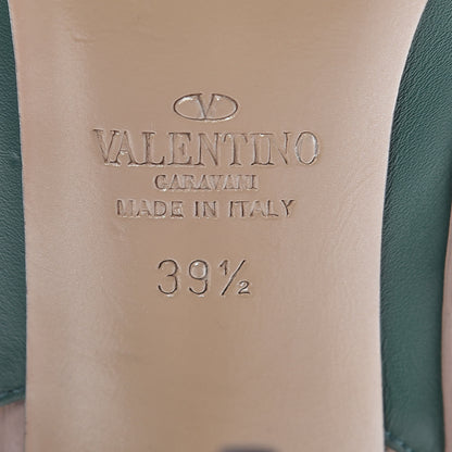Valentino Garavani Calfskin Nappa Rockstud Ankle Strap 100mm Pumps 39.5 Smeraldo Poudre 6 of 9