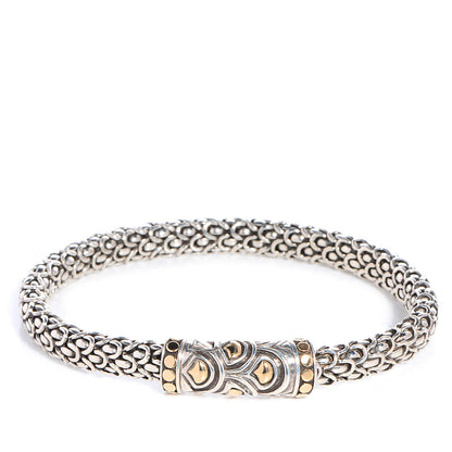 John Hardy Sterling Silver 18K Yellow Gold 6mm Naga Station Bracelet 1 of 6