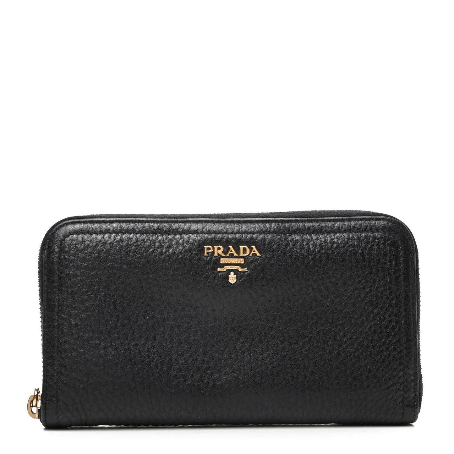 Vitello Daino Zip Around Wallet Black