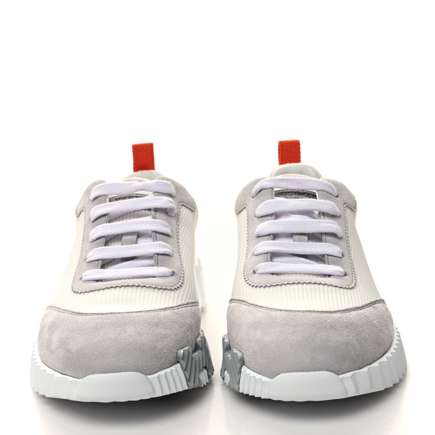 Hermes Technical Canvas Suede Goatskin Bouncing Sneakers 37 White Multicolor 2 of 8