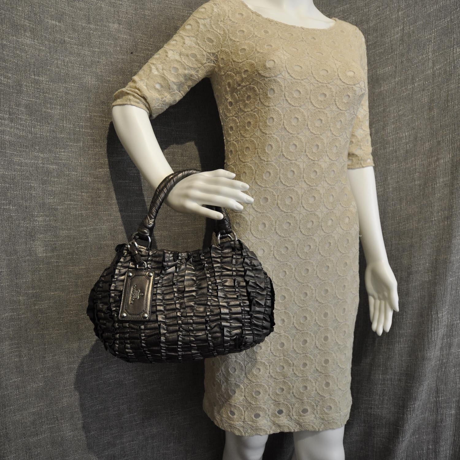 Prada Leather Small Ruffle Bag 2 of 9
