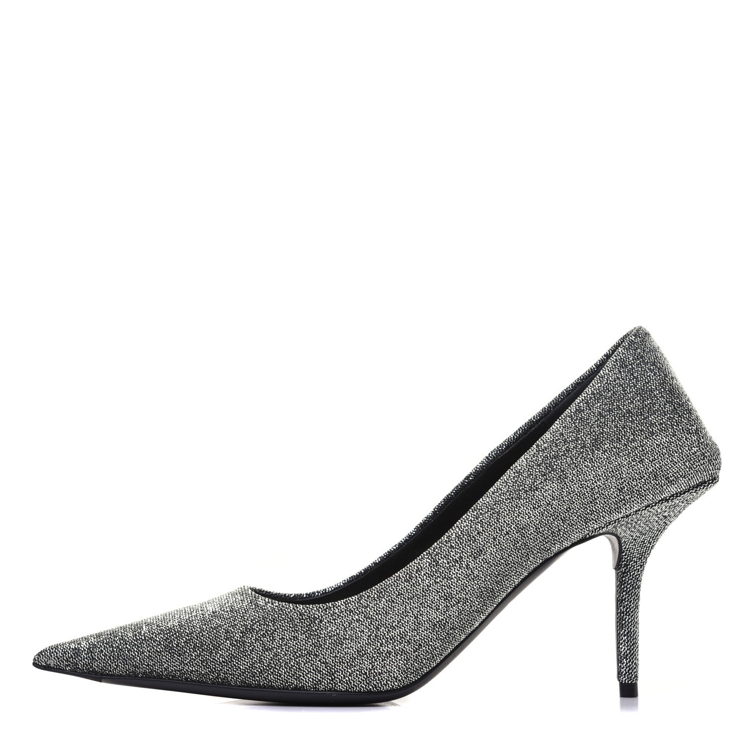 Balenciaga Shiny Fabric Square Knife 80mm Pumps 38 Silver 1 of 11