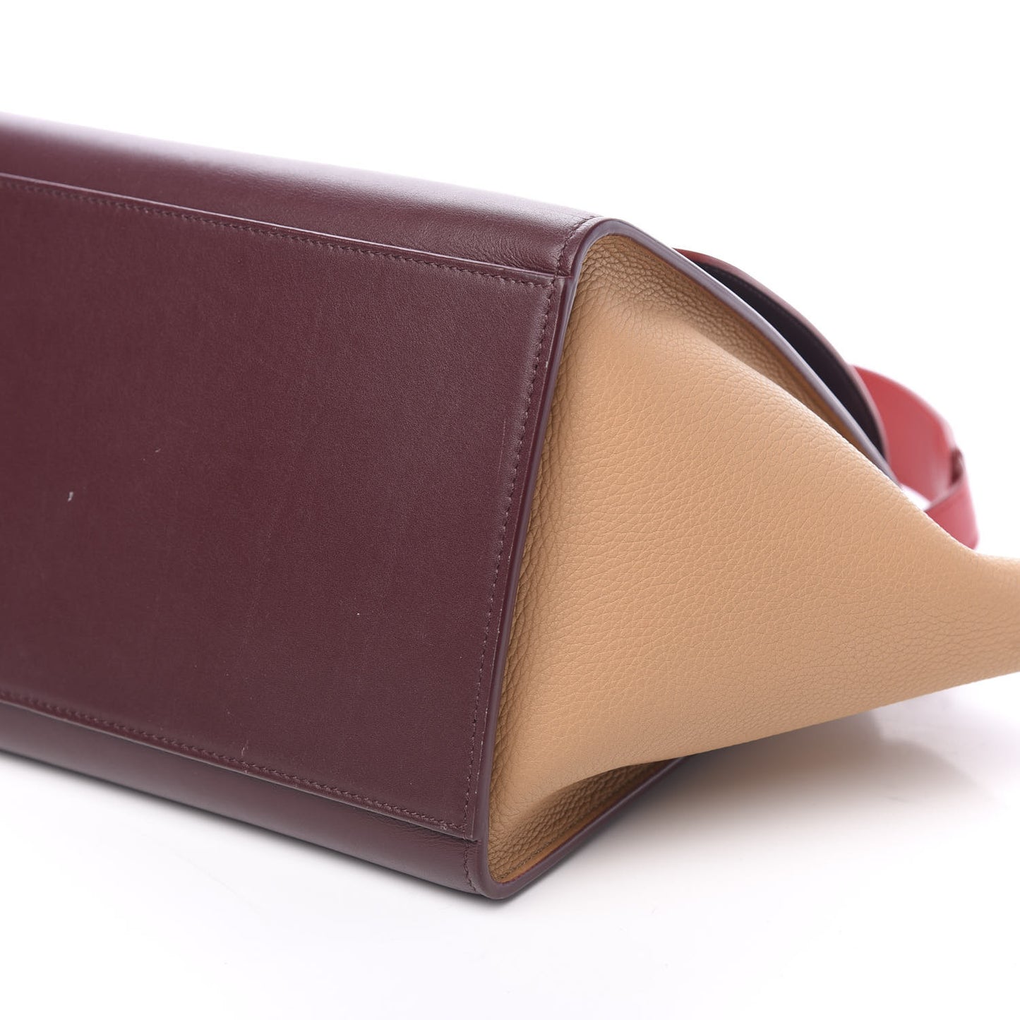 Satin Baby Grained Calfskin Small Tri-Color Trapeze Carmin