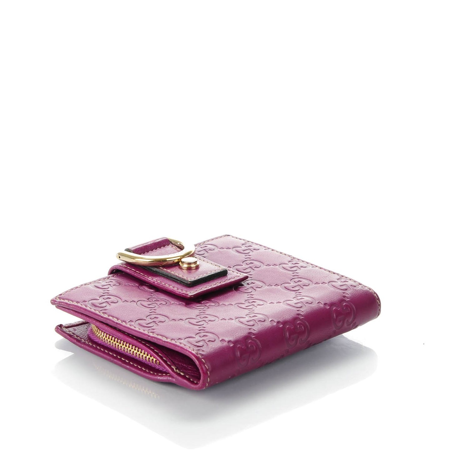 Guccissima D Ring Compact Wallet Purple