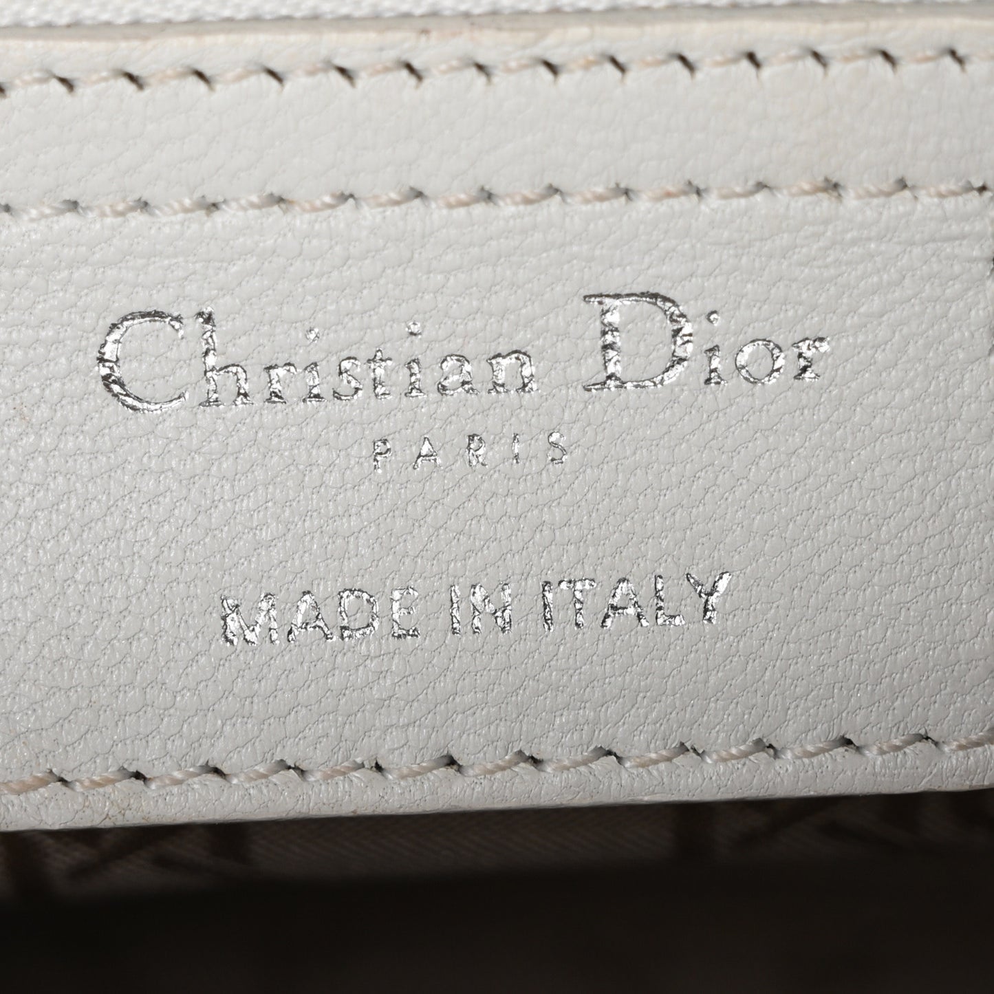 Lambskin Cannage Medium Lady Dior White