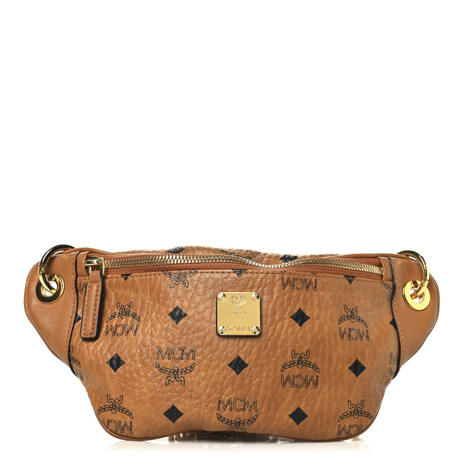 MCM Visetos Stark Belt Bag Cognac 1 of 9