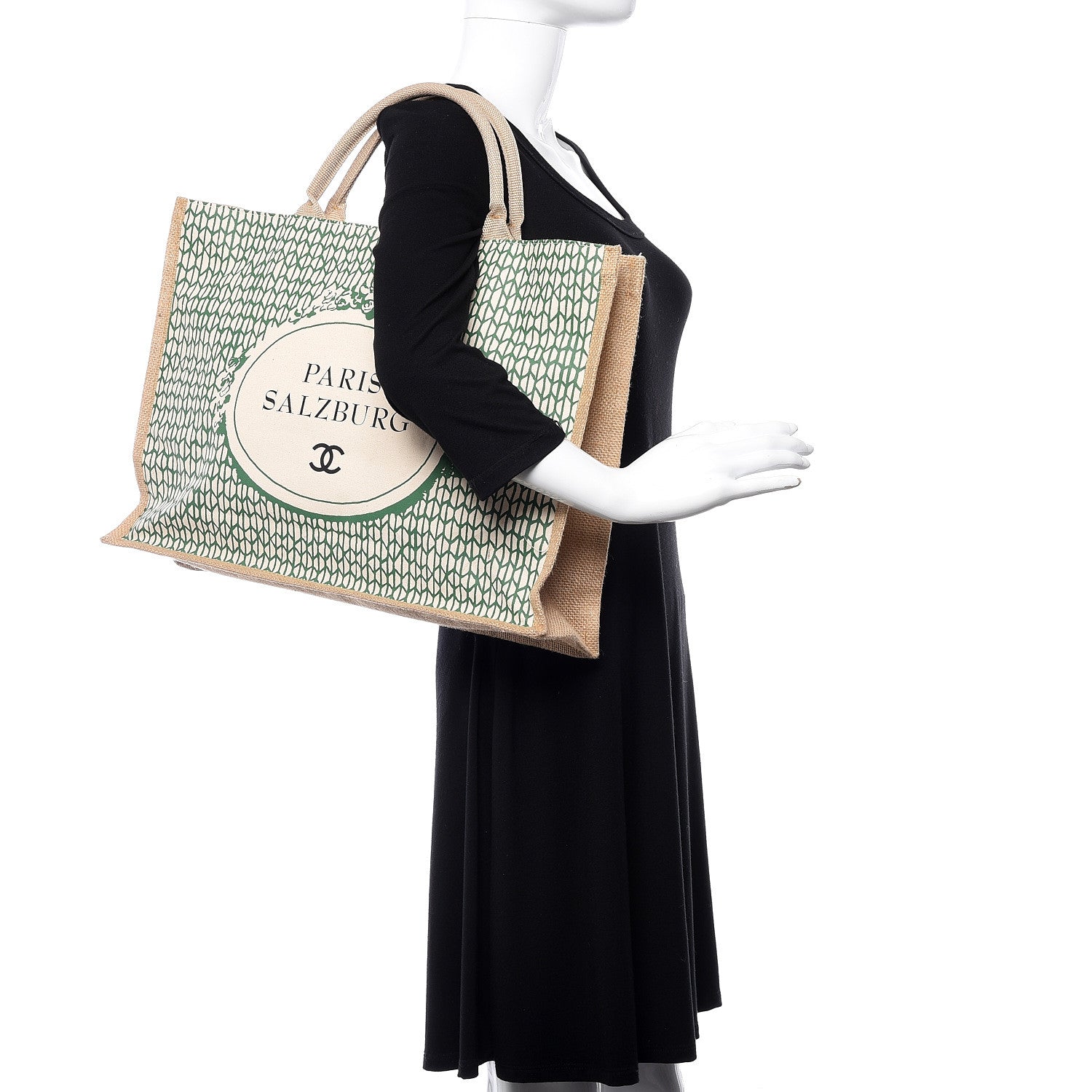 Chanel Canvas Paris Salzburg Shopping Tote Green 2 of 8