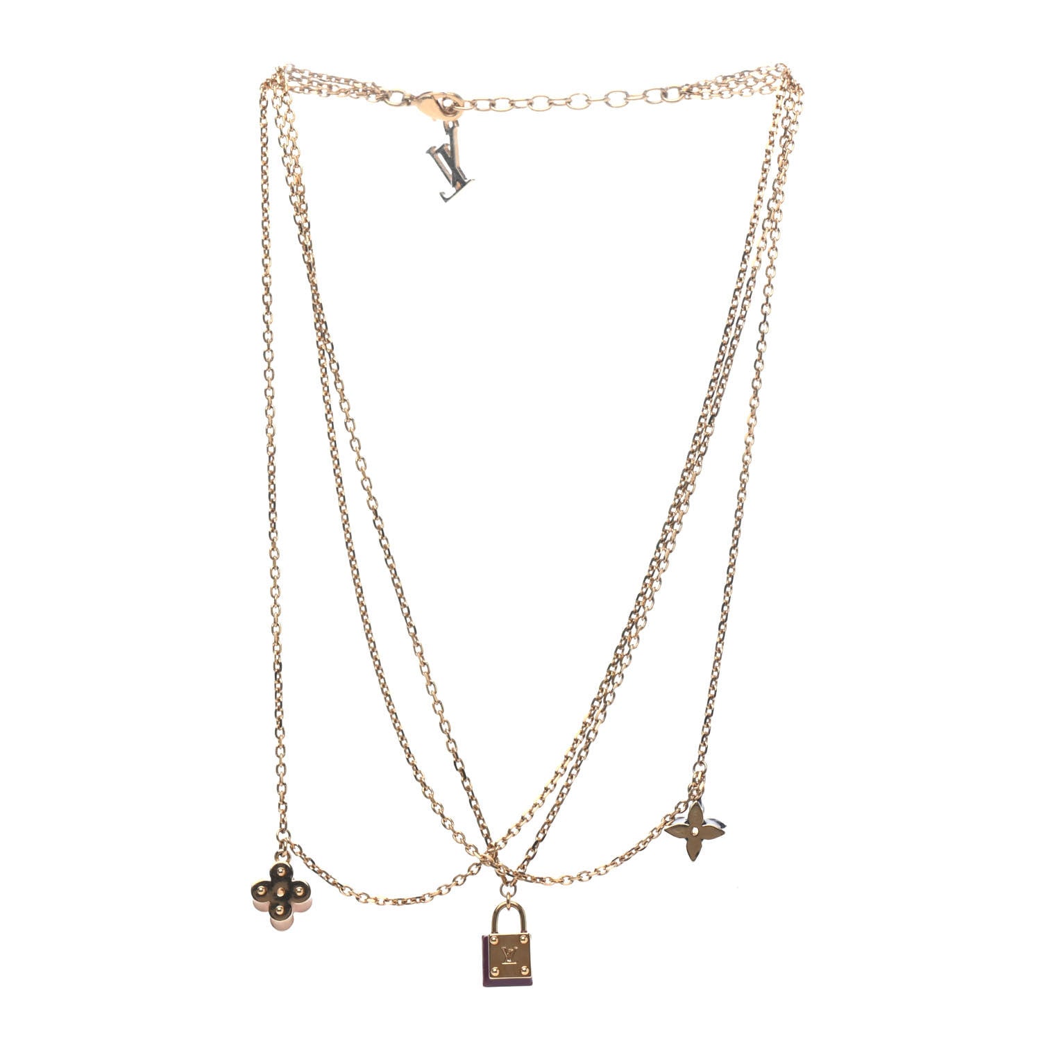 Louis Vuitton Sweet Charms Tiered Necklace Gold 2 of 4