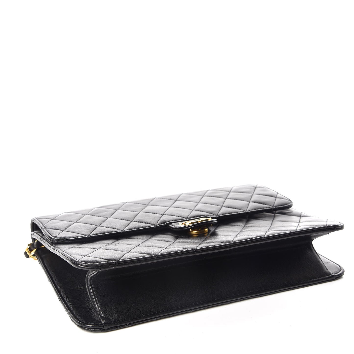 Lambskin Quilted Medium Single Flap Black
