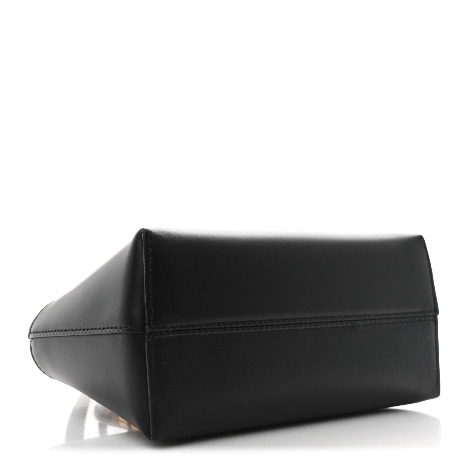 Fendi Vitello King Plexiglass Logo Embossed Mini By The Way Top Handle Boston Bag Black 4 of 10