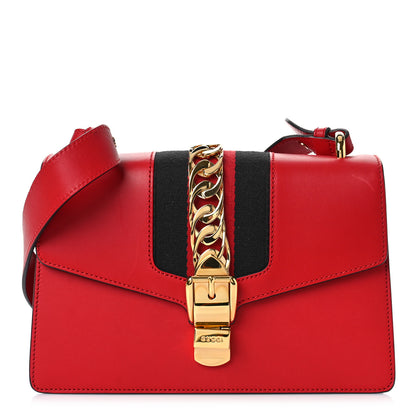 Gucci Calfskin Small Sylvie Shoulder Bag Hibiscus Red 1 of 8