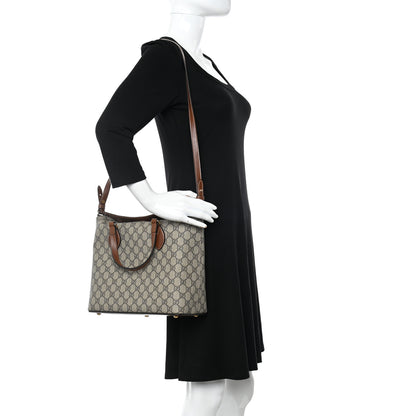 Gucci GG Supreme Monogram Linea A Foldover Tote Brown 2 of 10